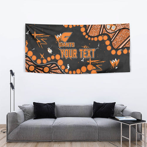 Personalized Greater Western Sydney Giants Tapestry Aboriginal Pattern with Graffiti Style