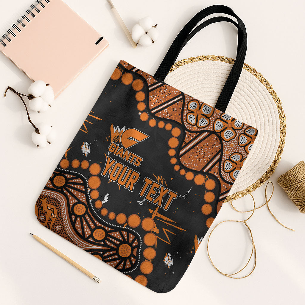 Personalized Greater Western Sydney Giants Tote Bag Aboriginal Pattern with Graffiti Style