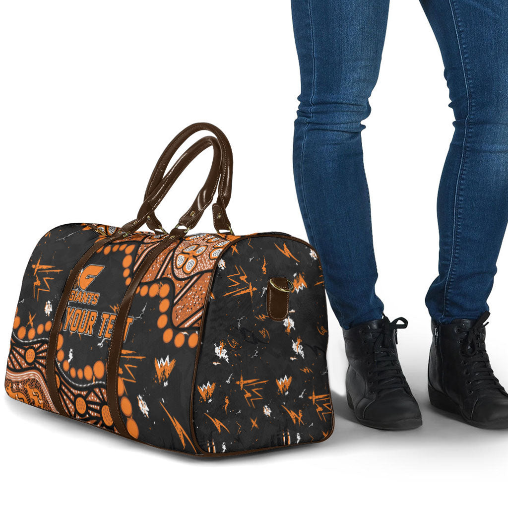 Personalized Greater Western Sydney Giants Travel Bag Aboriginal Pattern with Graffiti Style