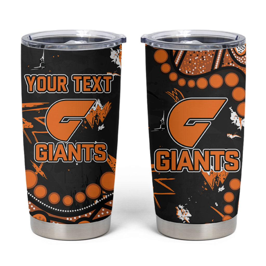 Personalized Greater Western Sydney Giants Tumbler Cup Aboriginal Pattern with Graffiti Style
