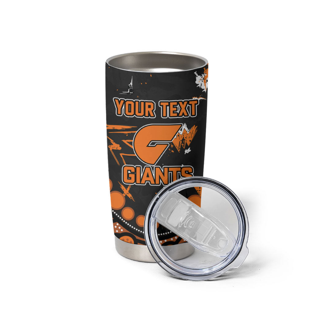 Personalized Greater Western Sydney Giants Tumbler Cup Aboriginal Pattern with Graffiti Style