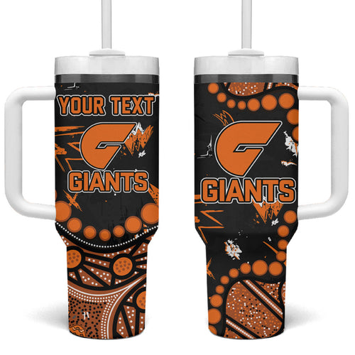 Personalized Greater Western Sydney Giants Tumbler With Handle Aboriginal Pattern with Graffiti Style