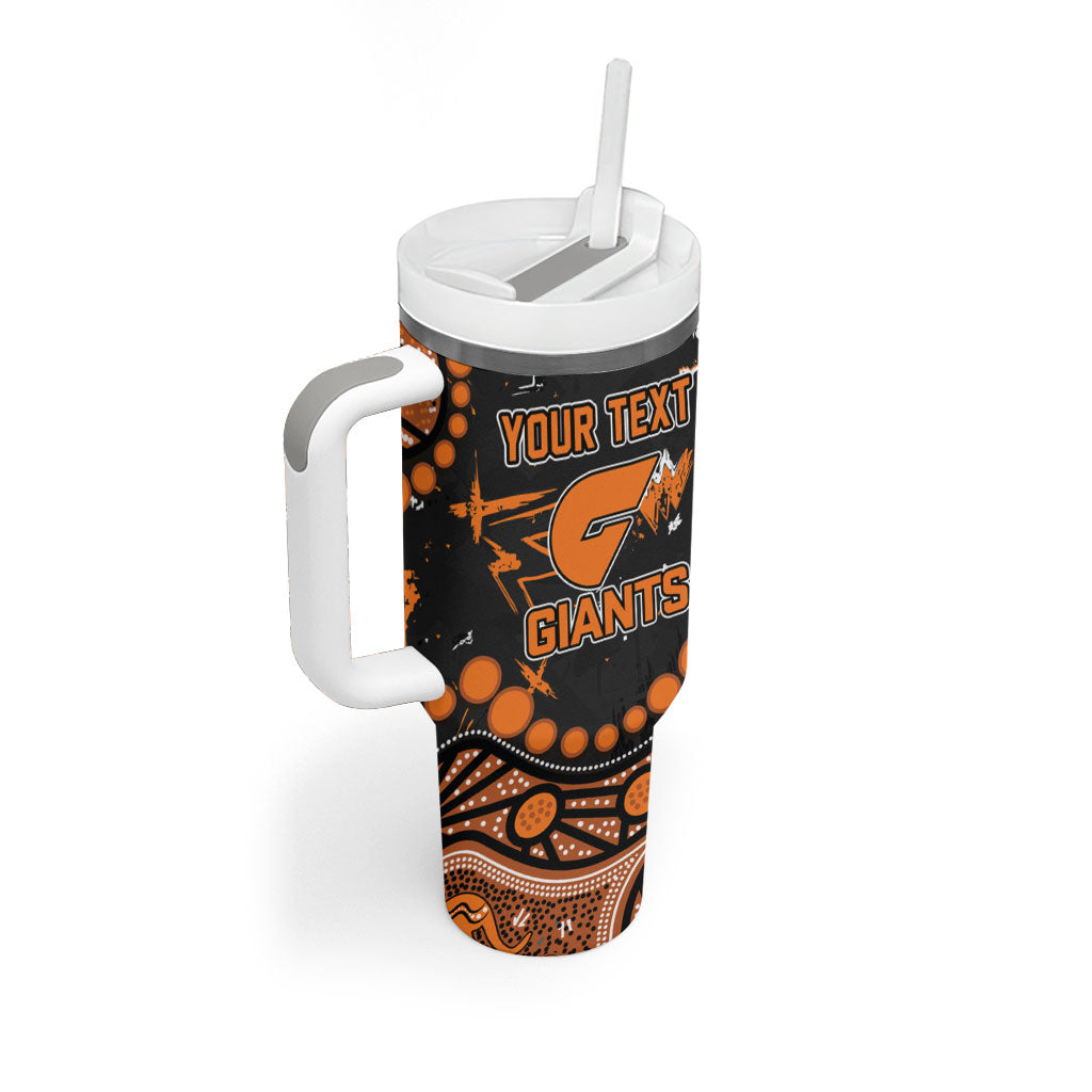 Personalized Greater Western Sydney Giants Tumbler With Handle Aboriginal Pattern with Graffiti Style