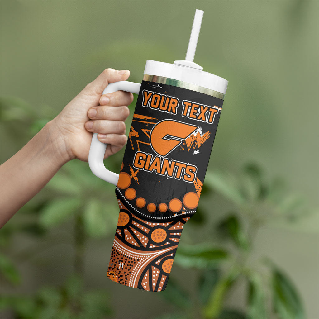 Personalized Greater Western Sydney Giants Tumbler With Handle Aboriginal Pattern with Graffiti Style