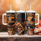Personalized Greater Western Sydney Giants Tumbler With Handle Aboriginal Pattern with Graffiti Style