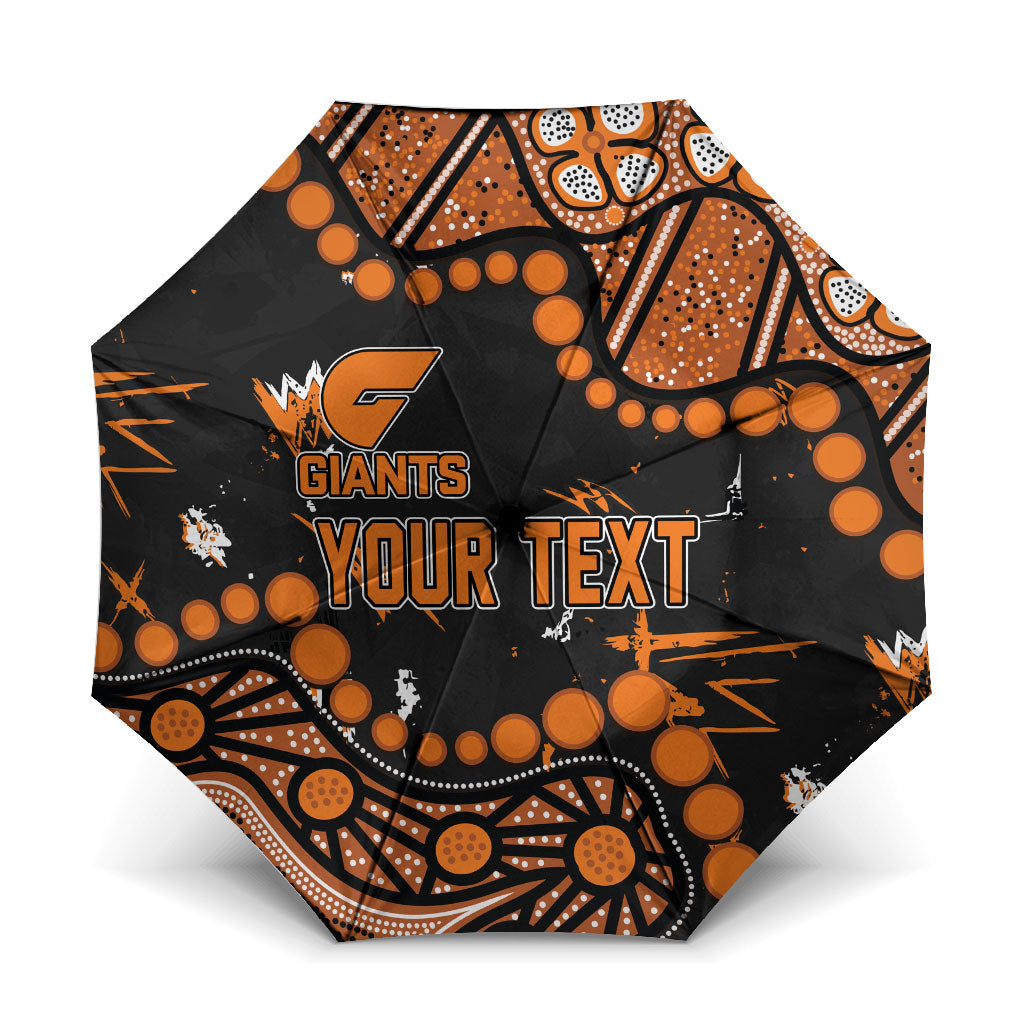 Personalized Greater Western Sydney Giants Umbrella Aboriginal Pattern with Graffiti Style