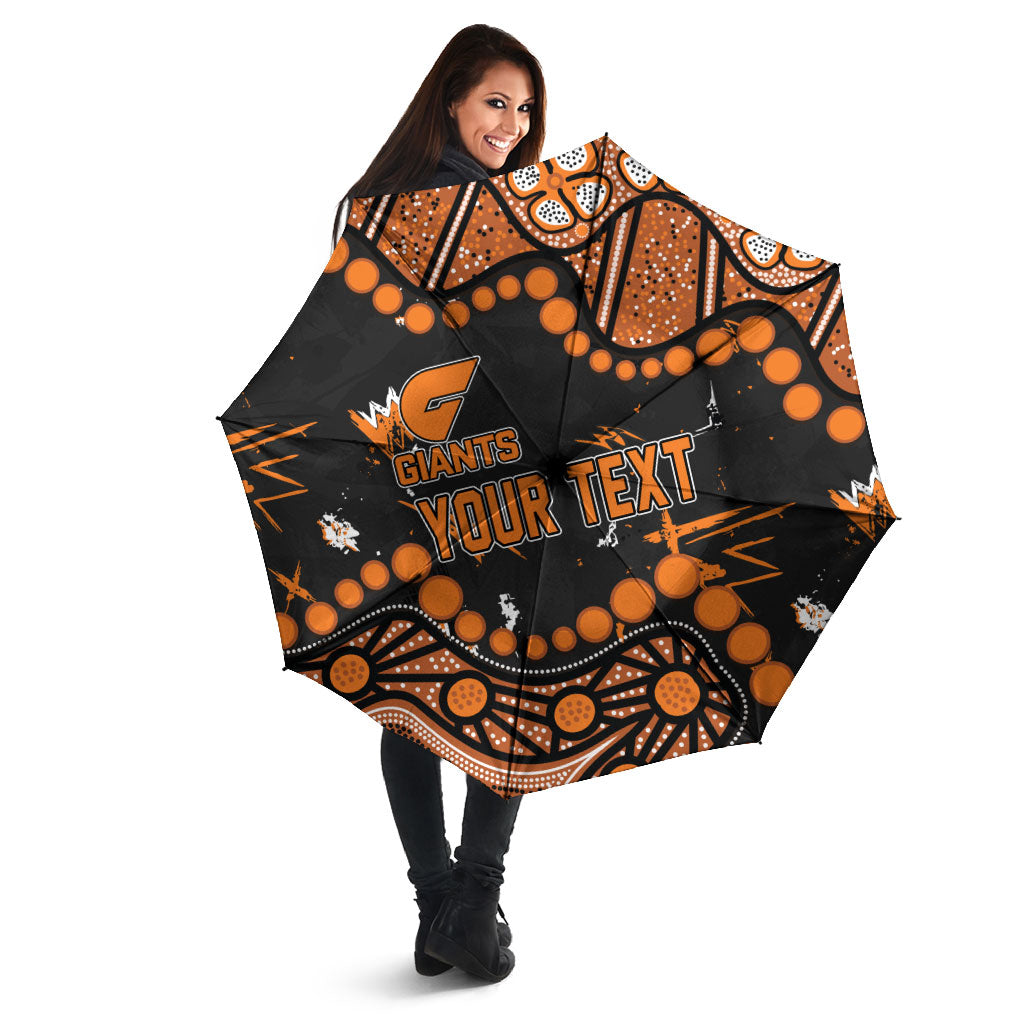Personalized Greater Western Sydney Giants Umbrella Aboriginal Pattern with Graffiti Style
