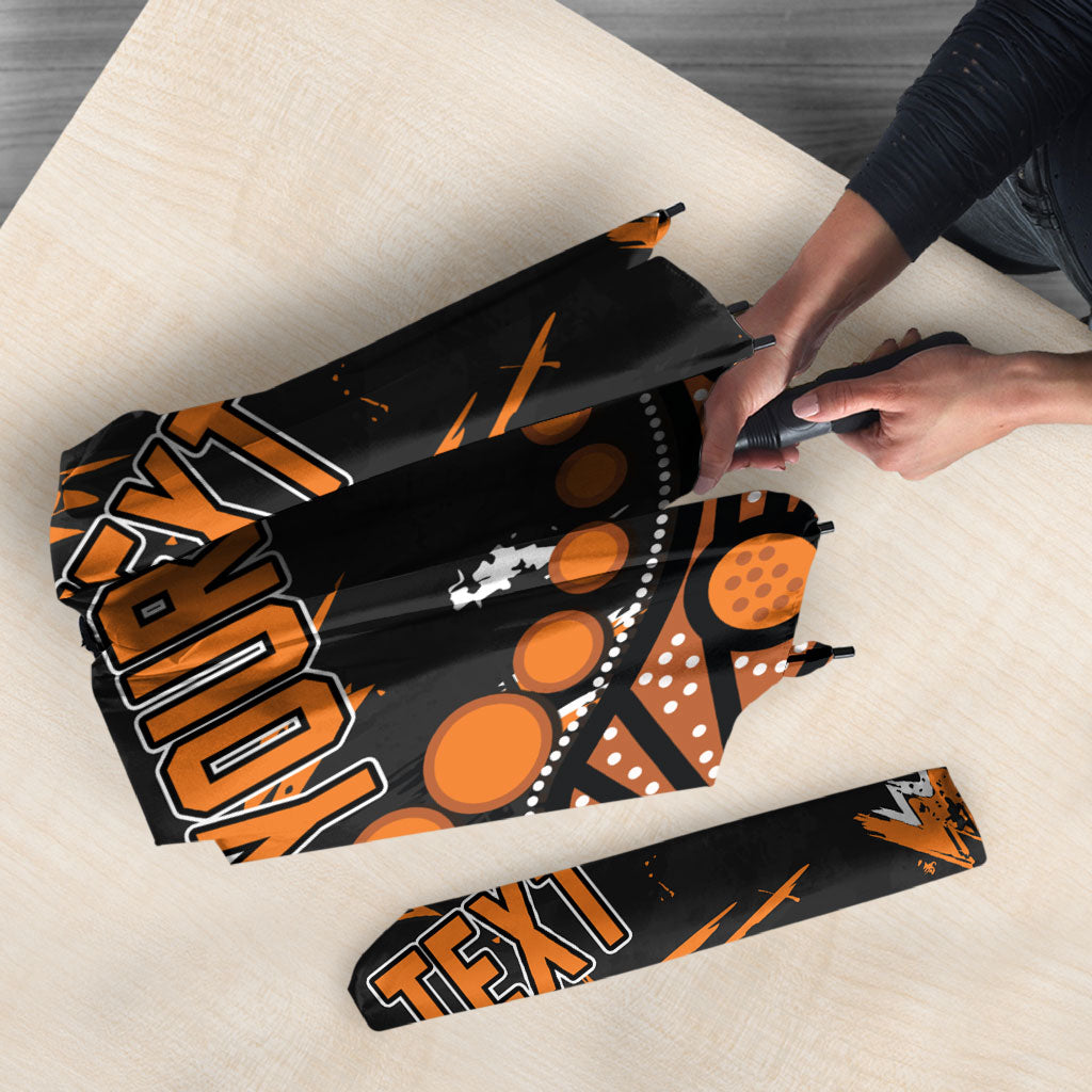 Personalized Greater Western Sydney Giants Umbrella Aboriginal Pattern with Graffiti Style