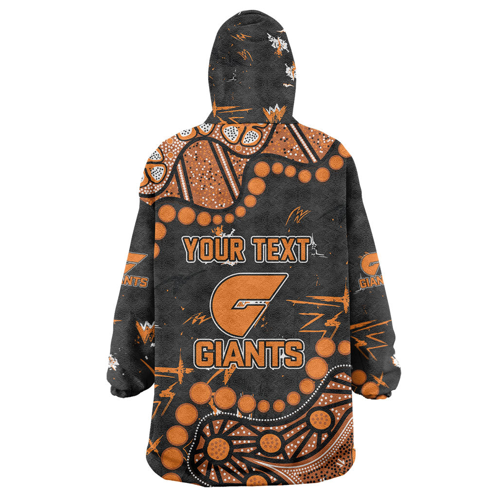 Personalized Greater Western Sydney Giants Wearable Blanket Hoodie Aboriginal Pattern with Graffiti Style