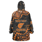 Personalized Greater Western Sydney Giants Wearable Blanket Hoodie Aboriginal Pattern with Graffiti Style