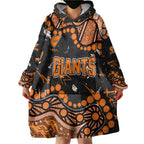 Personalized Greater Western Sydney Giants Wearable Blanket Hoodie Aboriginal Pattern with Graffiti Style