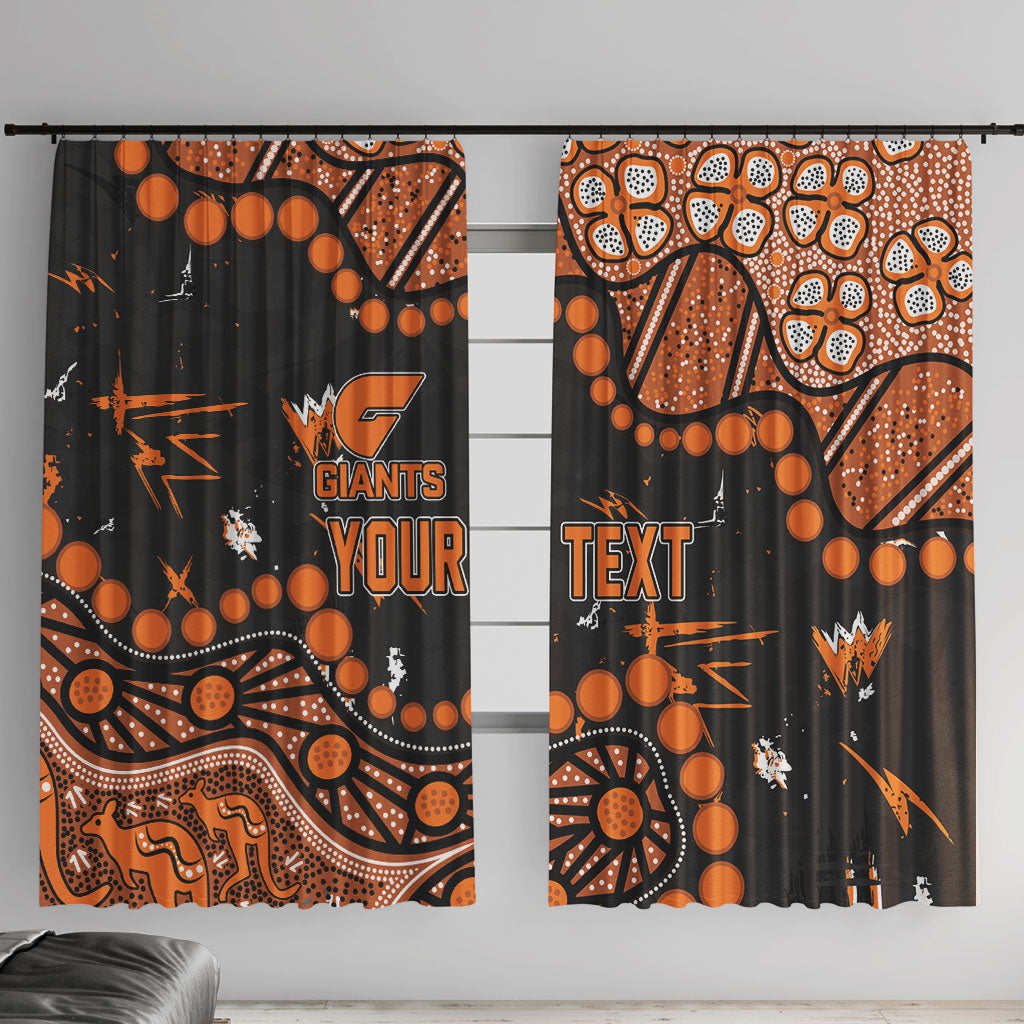 Personalized Greater Western Sydney Giants Window Curtain Aboriginal Pattern with Graffiti Style