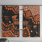 Personalized Greater Western Sydney Giants Window Curtain Aboriginal Pattern with Graffiti Style