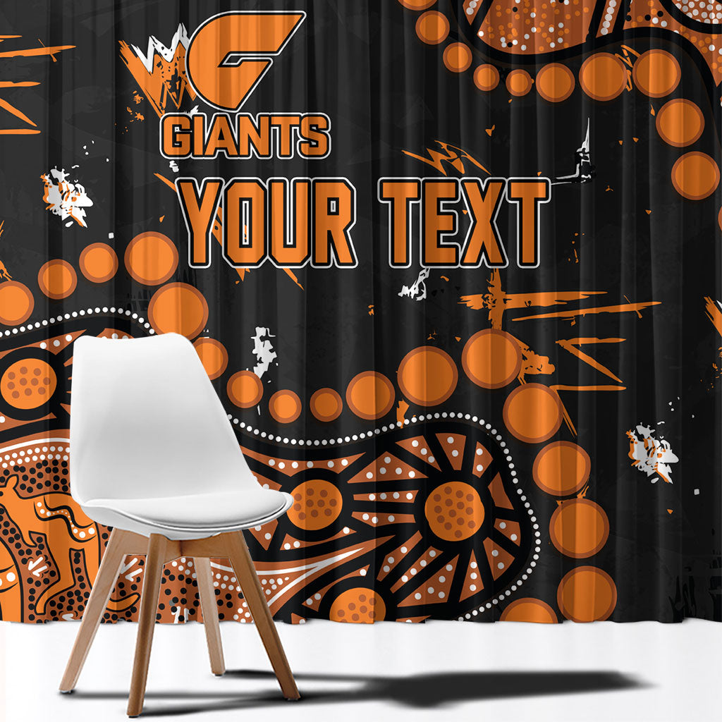 Personalized Greater Western Sydney Giants Window Curtain Aboriginal Pattern with Graffiti Style