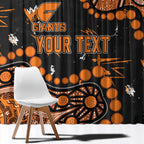 Personalized Greater Western Sydney Giants Window Curtain Aboriginal Pattern with Graffiti Style