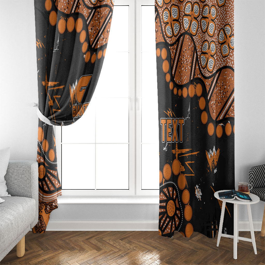 Personalized Greater Western Sydney Giants Window Curtain Aboriginal Pattern with Graffiti Style