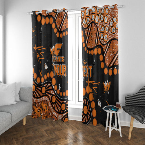 Personalized Greater Western Sydney Giants Window Curtain Aboriginal Pattern with Graffiti Style
