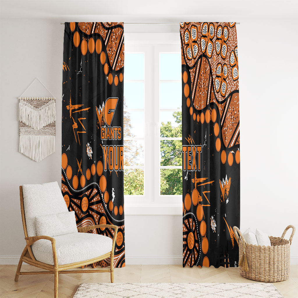 Personalized Greater Western Sydney Giants Window Curtain Aboriginal Pattern with Graffiti Style
