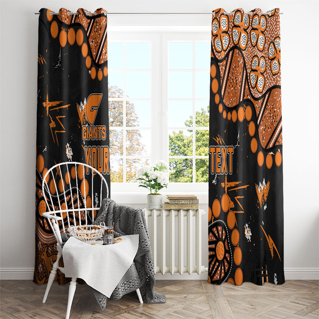 Personalized Greater Western Sydney Giants Window Curtain Aboriginal Pattern with Graffiti Style