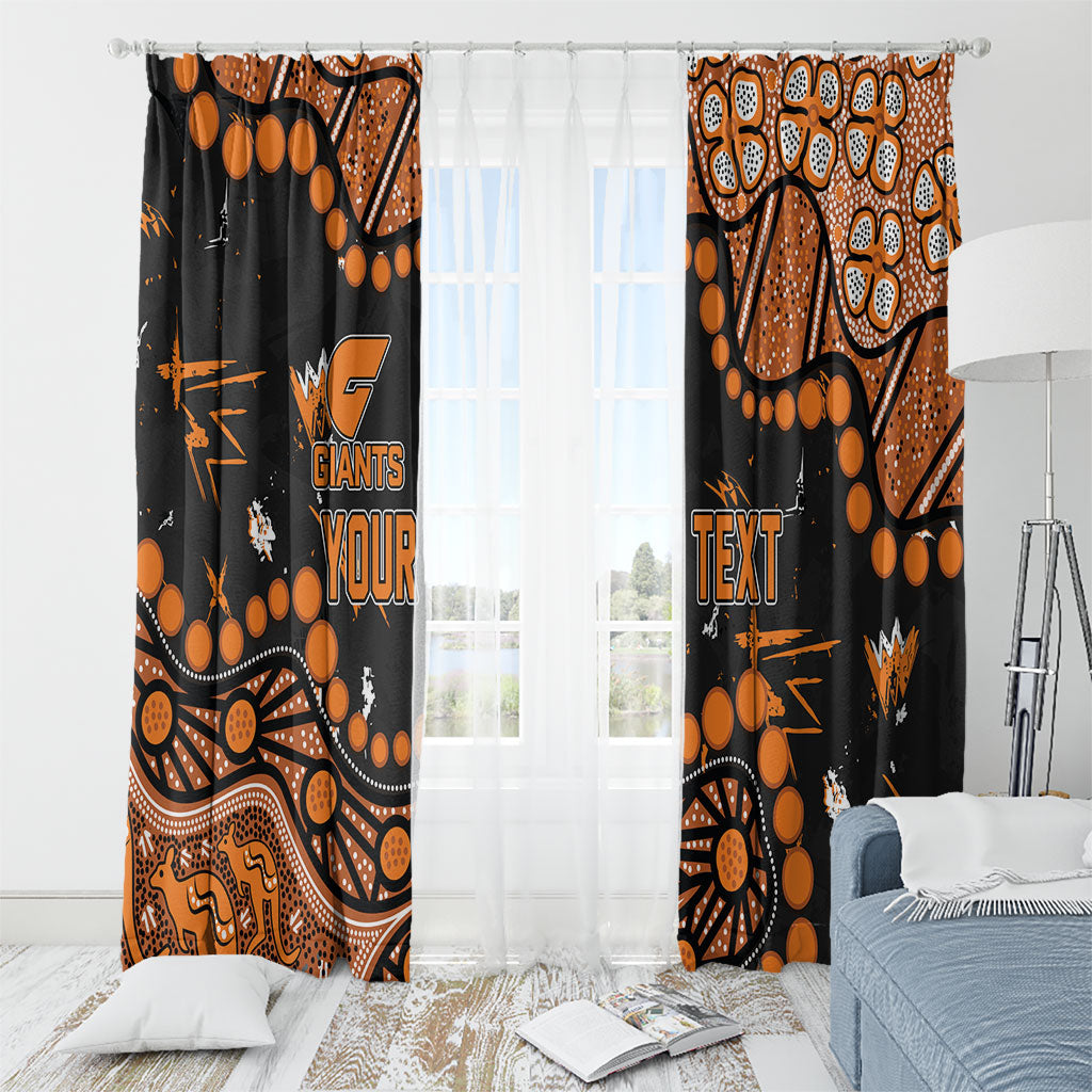 Personalized Greater Western Sydney Giants Window Curtain Aboriginal Pattern with Graffiti Style