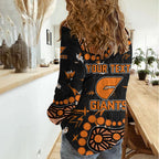 Personalized Greater Western Sydney Giants Women Casual Shirt Aboriginal Pattern with Graffiti Style