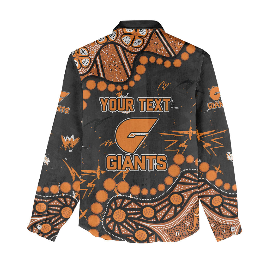 Personalized Greater Western Sydney Giants Women Casual Shirt Aboriginal Pattern with Graffiti Style