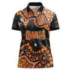 Personalized Greater Western Sydney Giants Women Polo Shirt Aboriginal Pattern with Graffiti Style