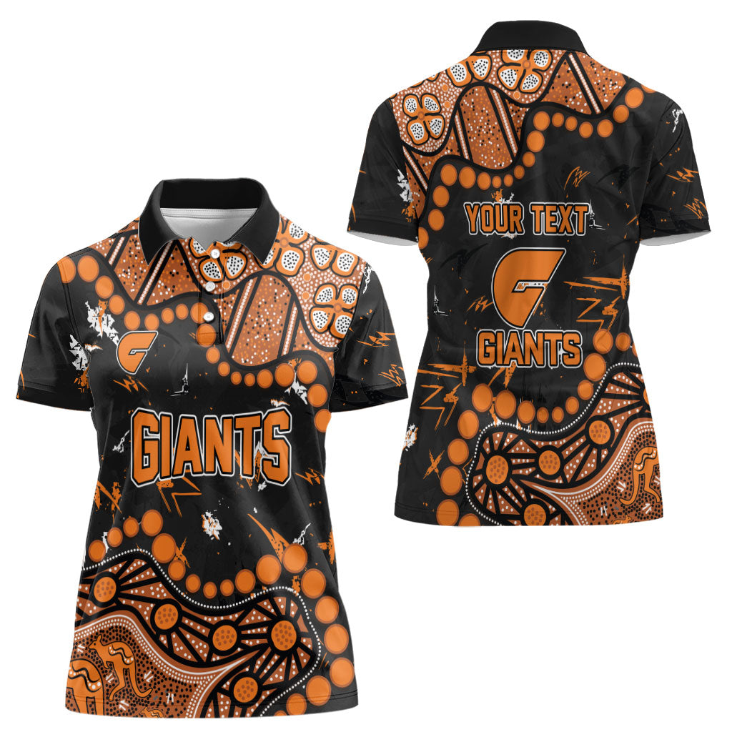 Personalized Greater Western Sydney Giants Women Polo Shirt Aboriginal Pattern with Graffiti Style