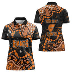 Personalized Greater Western Sydney Giants Women Polo Shirt Aboriginal Pattern with Graffiti Style