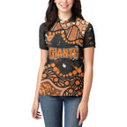 Personalized Greater Western Sydney Giants Women Polo Shirt Aboriginal Pattern with Graffiti Style