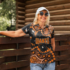 Personalized Greater Western Sydney Giants Women Polo Shirt Aboriginal Pattern with Graffiti Style
