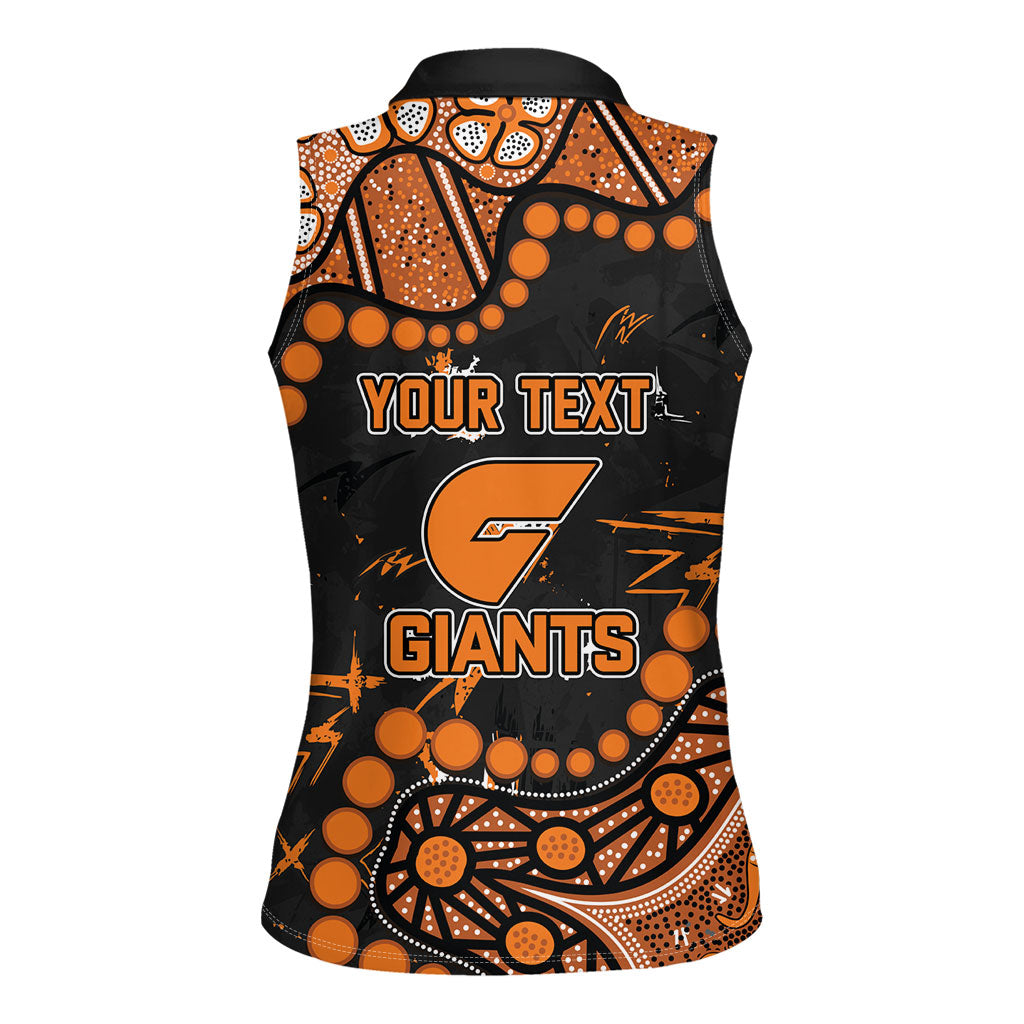 Personalized Greater Western Sydney Giants Women Sleeveless Polo Shirt Aboriginal Pattern with Graffiti Style