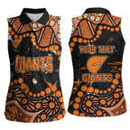 Personalized Greater Western Sydney Giants Women Sleeveless Polo Shirt Aboriginal Pattern with Graffiti Style