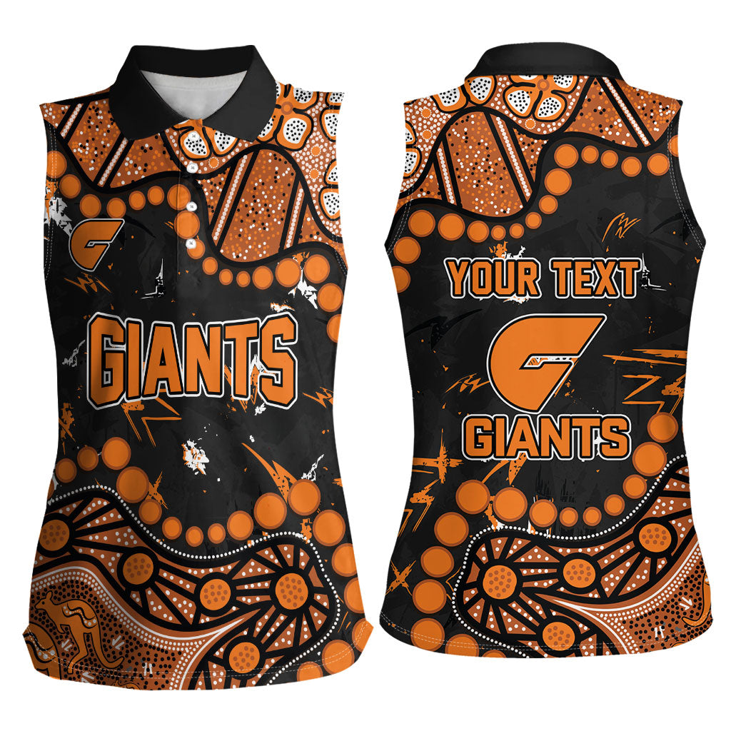 Personalized Greater Western Sydney Giants Women Sleeveless Polo Shirt Aboriginal Pattern with Graffiti Style