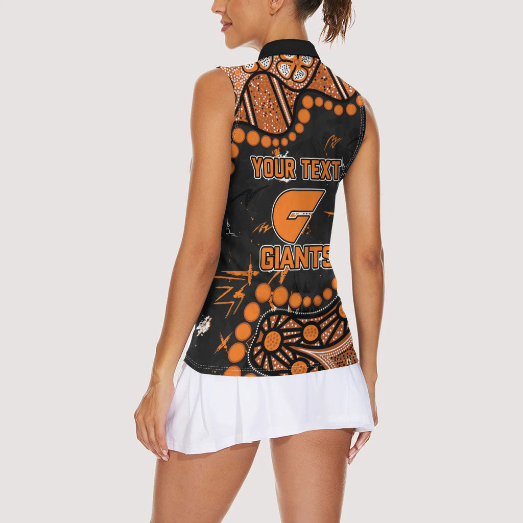 Personalized Greater Western Sydney Giants Women Sleeveless Polo Shirt Aboriginal Pattern with Graffiti Style