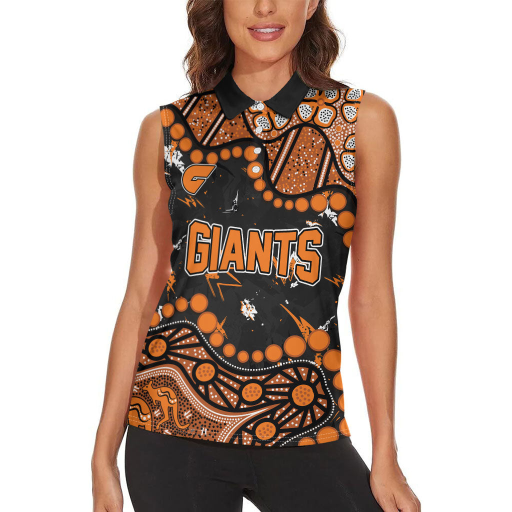 Personalized Greater Western Sydney Giants Women Sleeveless Polo Shirt Aboriginal Pattern with Graffiti Style