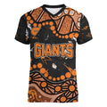 Personalized Greater Western Sydney Giants Women V-Neck T-Shirt Aboriginal Pattern with Graffiti Style