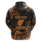 Personalized Greater Western Sydney Giants Zip Hoodie Aboriginal Pattern with Graffiti Style