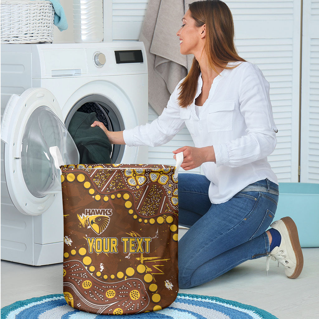 Personalized Hawthorn Hawks Laundry Basket Aboriginal Pattern with Graffiti Style
