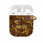 Personalized Hawthorn Hawks AirPods Case Aboriginal Pattern with Graffiti Style