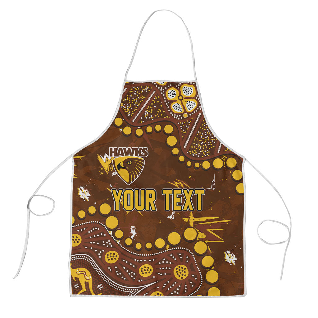 Personalized Hawthorn Hawks Apron Aboriginal Pattern with Graffiti Style
