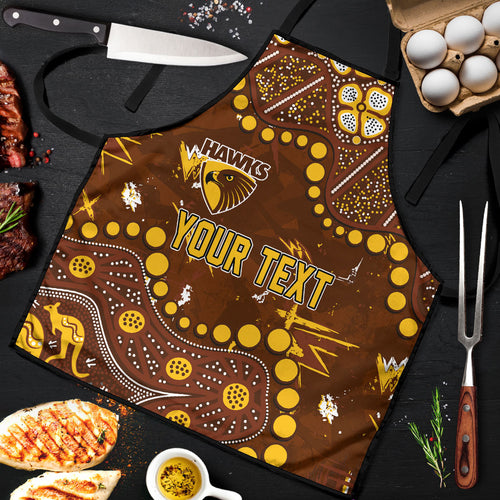 Personalized Hawthorn Hawks Apron Aboriginal Pattern with Graffiti Style