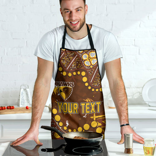 Personalized Hawthorn Hawks Apron Aboriginal Pattern with Graffiti Style