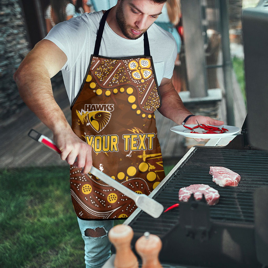Personalized Hawthorn Hawks Apron Aboriginal Pattern with Graffiti Style
