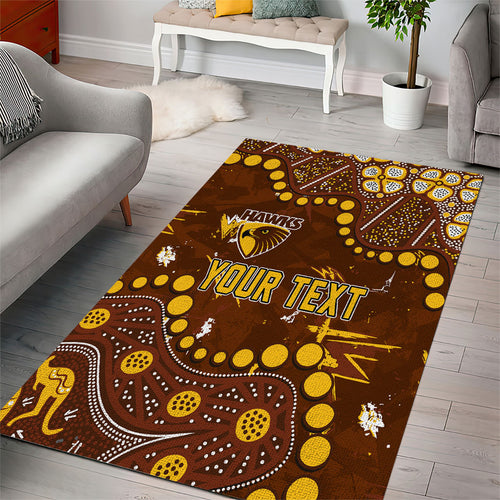 Personalized Hawthorn Hawks Area Rug Aboriginal Pattern with Graffiti Style