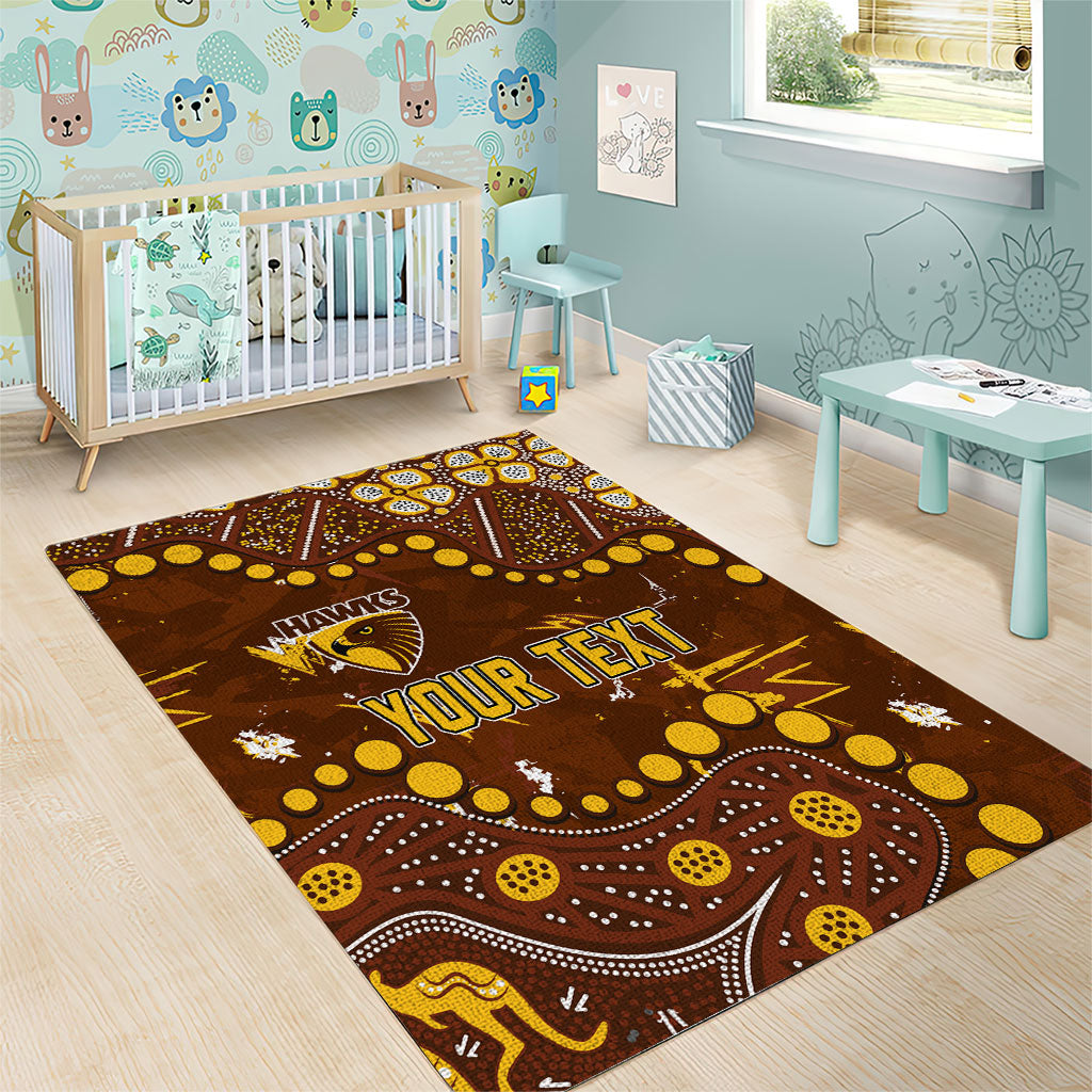 Personalized Hawthorn Hawks Area Rug Aboriginal Pattern with Graffiti Style