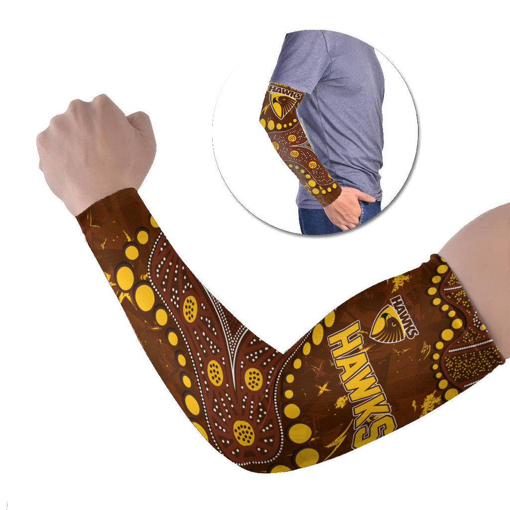 Personalized Hawthorn Hawks Arm Sleeves Aboriginal Pattern with Graffiti Style
