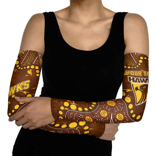 Personalized Hawthorn Hawks Arm Sleeves Aboriginal Pattern with Graffiti Style