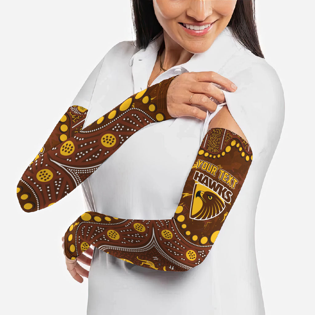 Personalized Hawthorn Hawks Arm Sleeves Aboriginal Pattern with Graffiti Style