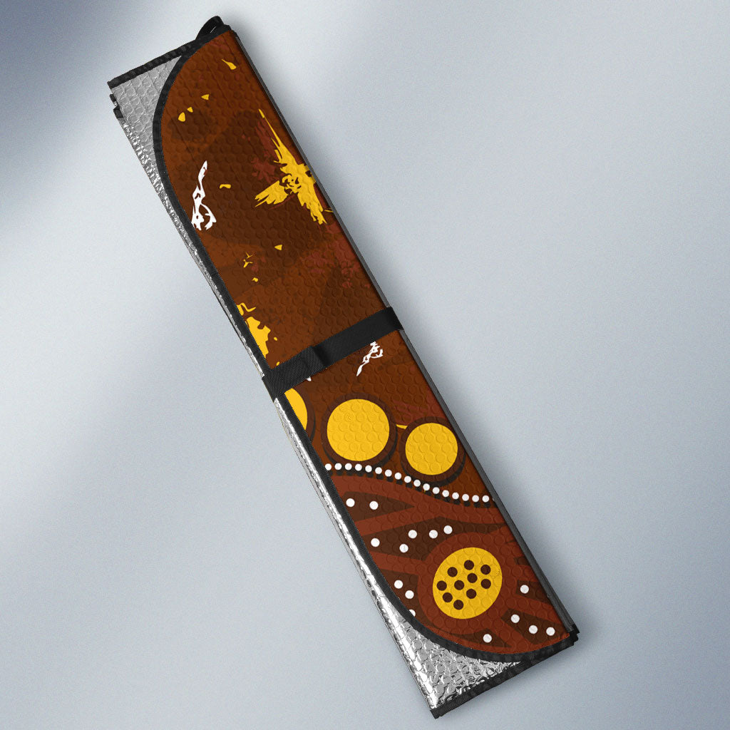 Personalized Hawthorn Hawks Auto Sun Shade Aboriginal Pattern with Graffiti Style